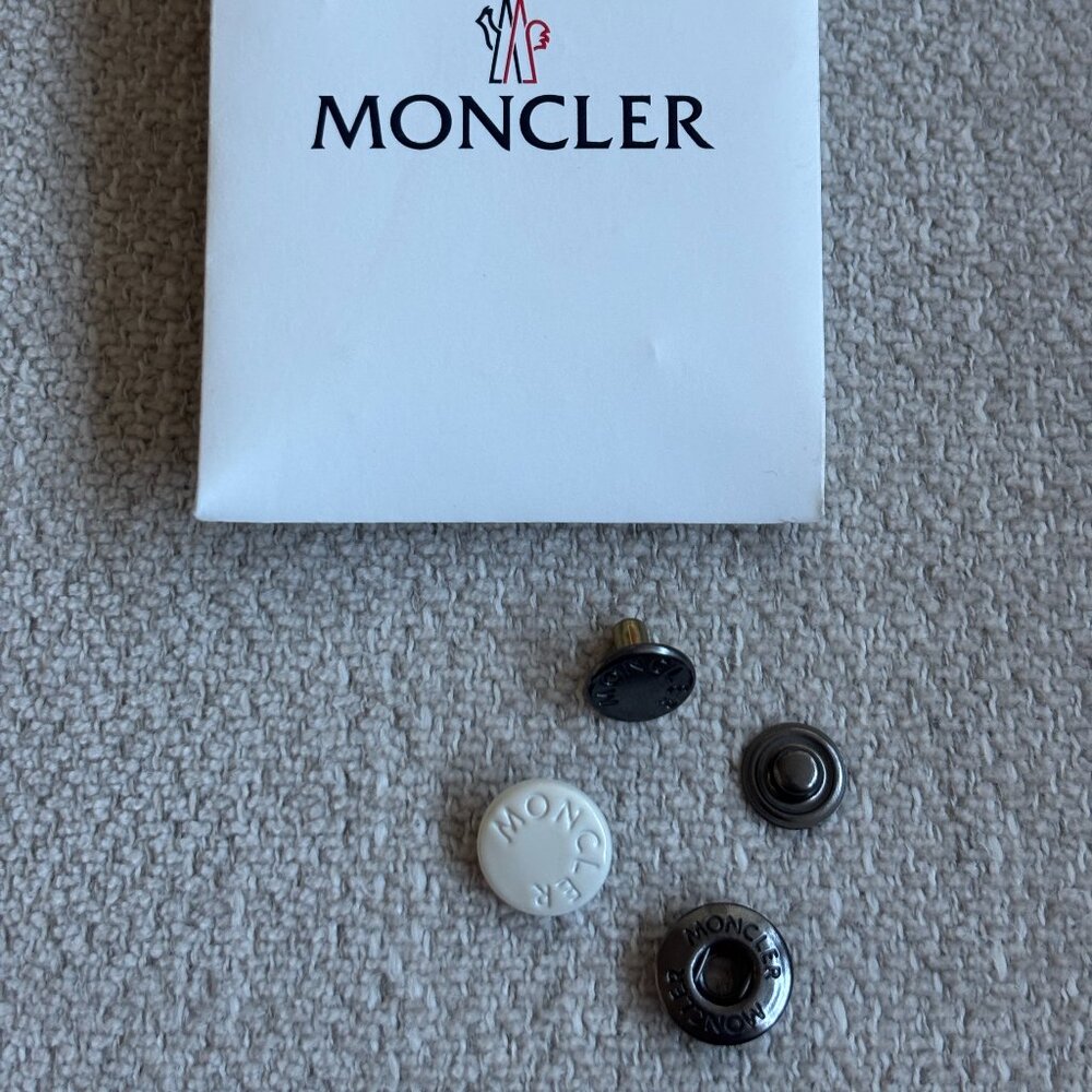 Moncler White Chrome Snap Button Replacement Repair Kit Authentic Original Spare